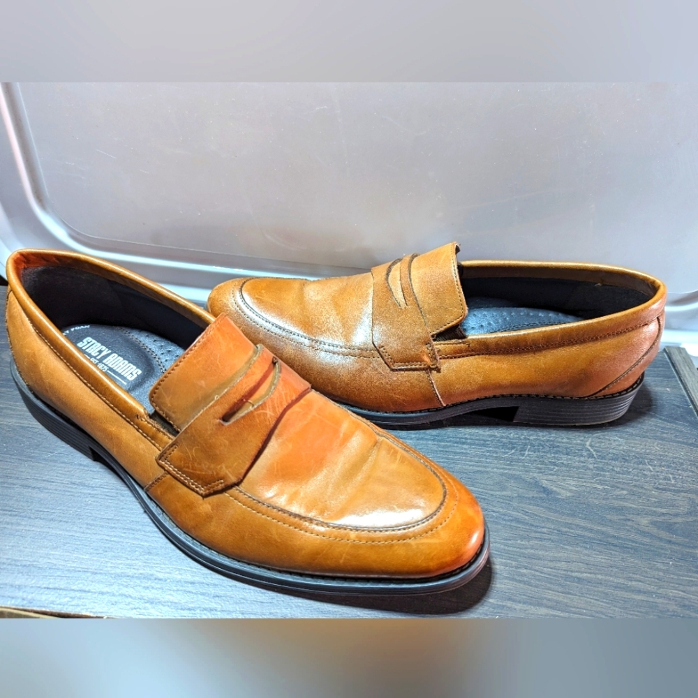 Stacy Adams Mens Peny Loafers Size9 Shoes Leather Tan Casual Dress 24970221